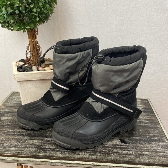 Land’s End Black Expedition Fur Lined Rain & Snow Boots 7 - Picture 1 of 8